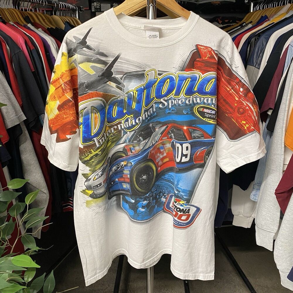 2009 Daytona 500 International Speedway All Over Print Racing Tee Men Size 2XL